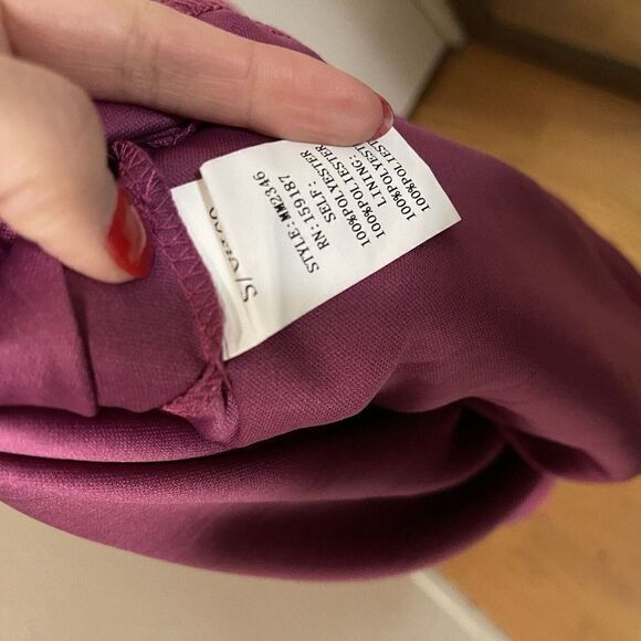 NEW MANIJU Magenta v neck plunge maxi gown dress tie shoulders size small - Picture 6 of 7